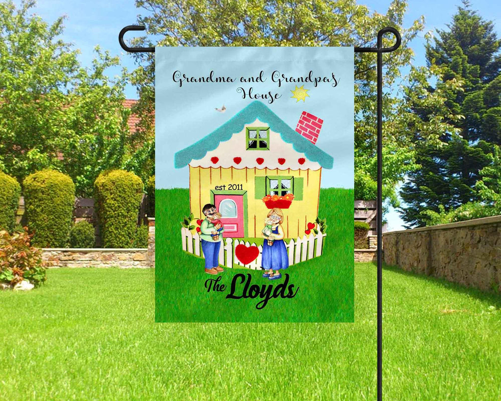 Personalized Grandma Grandpa's house garden flag