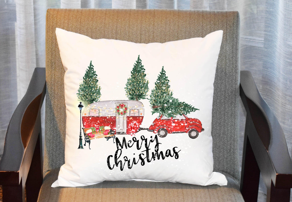 personalized christmas camping pillow cover