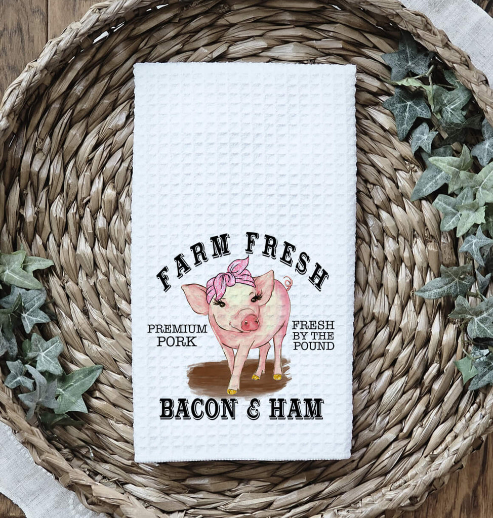 personalized kreation-Kitchen Towels/Decor Set of 2 Farmhouse Kitchen Towels | Cow Farm Fresh Milk