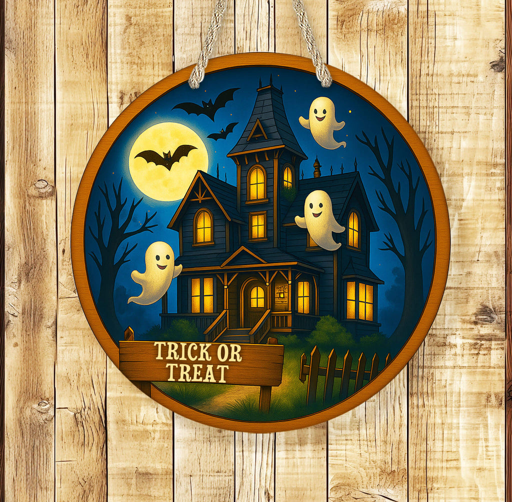 Personalized Haunted House Halloween Sign – Custom Ghost Name Décor – Spooky Fall Sign - Personalized Kreation