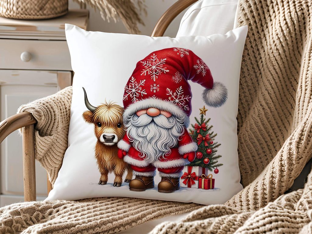 Charming Christmas Gnome Pillow Cover | Holiday Gnome Pillow Cover | Winter Gift