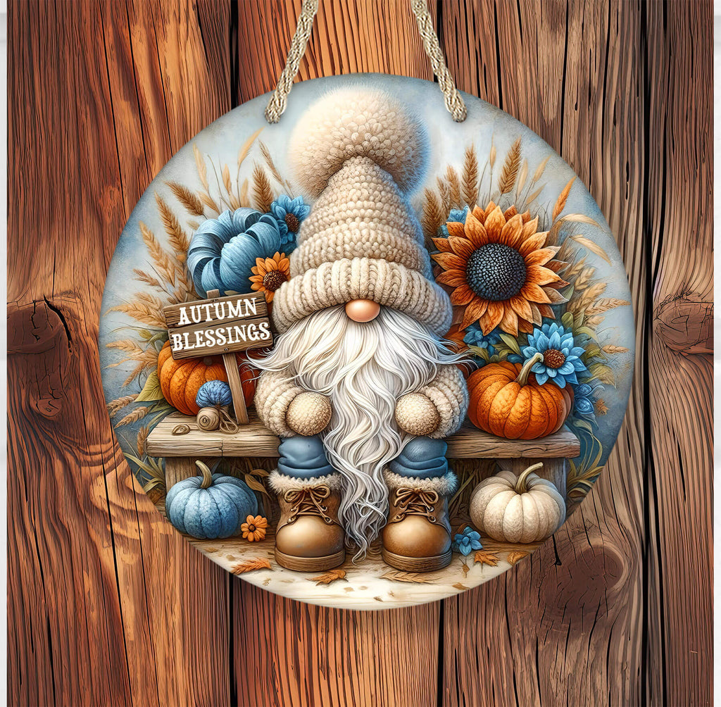 Round fall gnome sign with knit-hat gnome sitting on bench, surrounded by blue and orange pumpkins, sunflowers, wheat, and a wooden Autumn Blessings sign

🔥 Trending Tags (Shopify & Google Product Boost):
r
Copy
Edit
autumn blessings sign  
fall gnome decor  
blue pumpkin fall sign  
sunflower gnome sign  
personalized thanksgiving sign  
14 inch sublimation sign  
round fall door hanger  
gnome porch decor  
cozy harvest gnome sign  
pumpkin sunflower sign  
gnome round sign fall  
rustic autumn decor  
