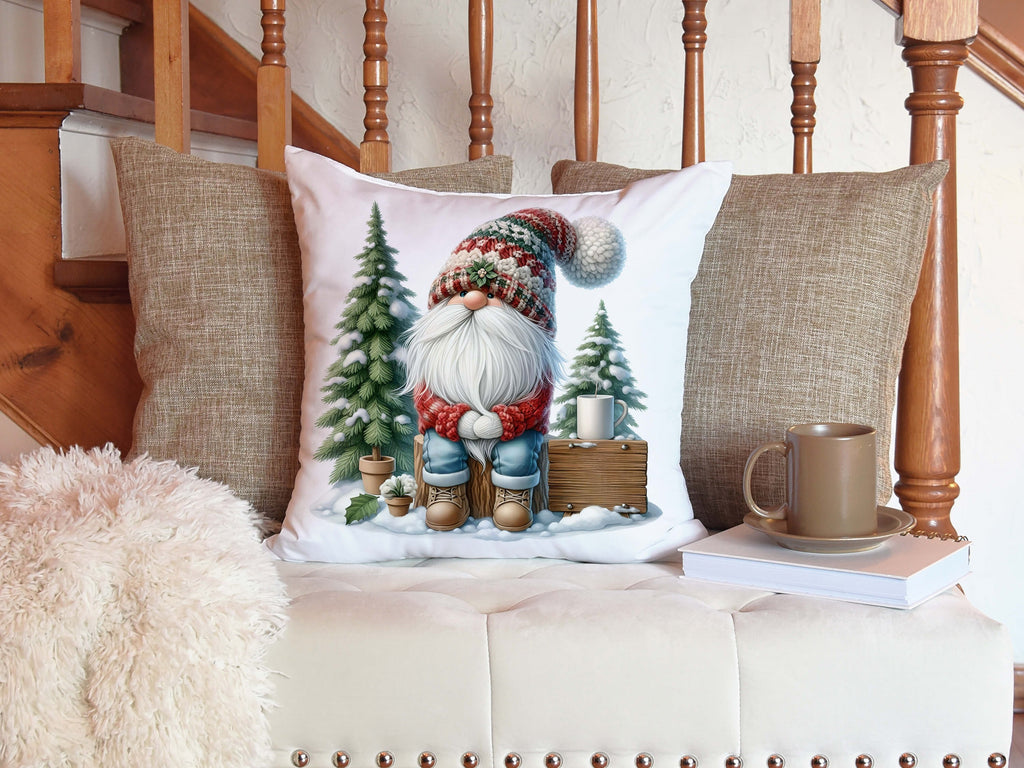 Personalized Winter Gnome Pillow | Holiday Gnome Pillow Cover | Winter Gift