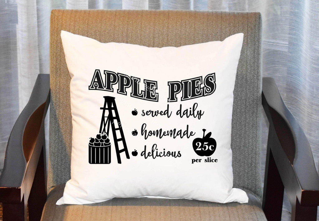 personalizedkreation-7068 Pillow Cover Canvas Apple Pies Fall Homemade Pillow Cover | Apple Season Pillow | Personalized Kreation