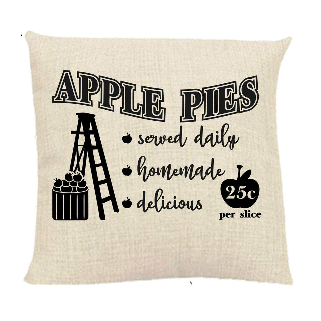 personalizedkreation-7068 Pillow Cover Natural Linen Apple Pies Fall Homemade Pillow Cover | Apple Season Pillow | Personalized Kreation