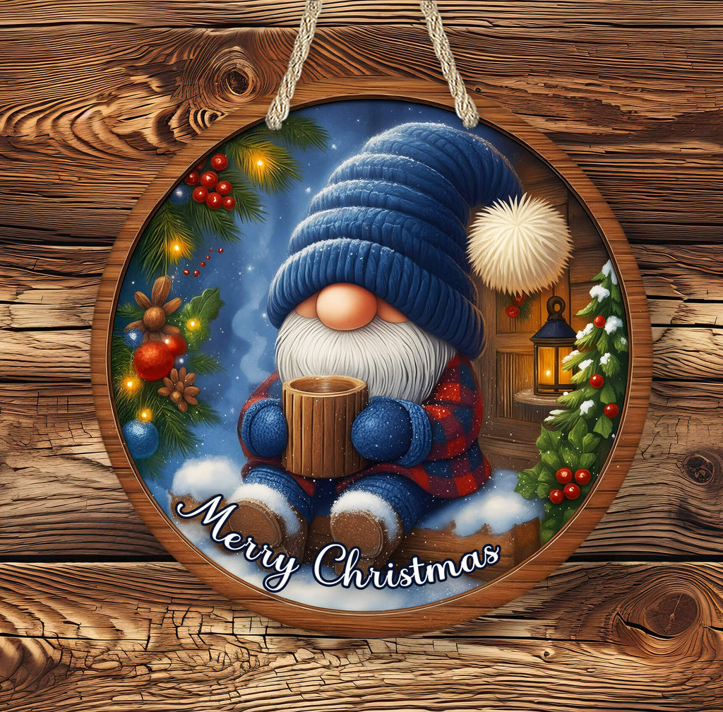 Personalized Christmas Gnome Porch Sign | Farmhouse Winter Door Hanger | Cozy Holiday Decor - Personalized Kreation