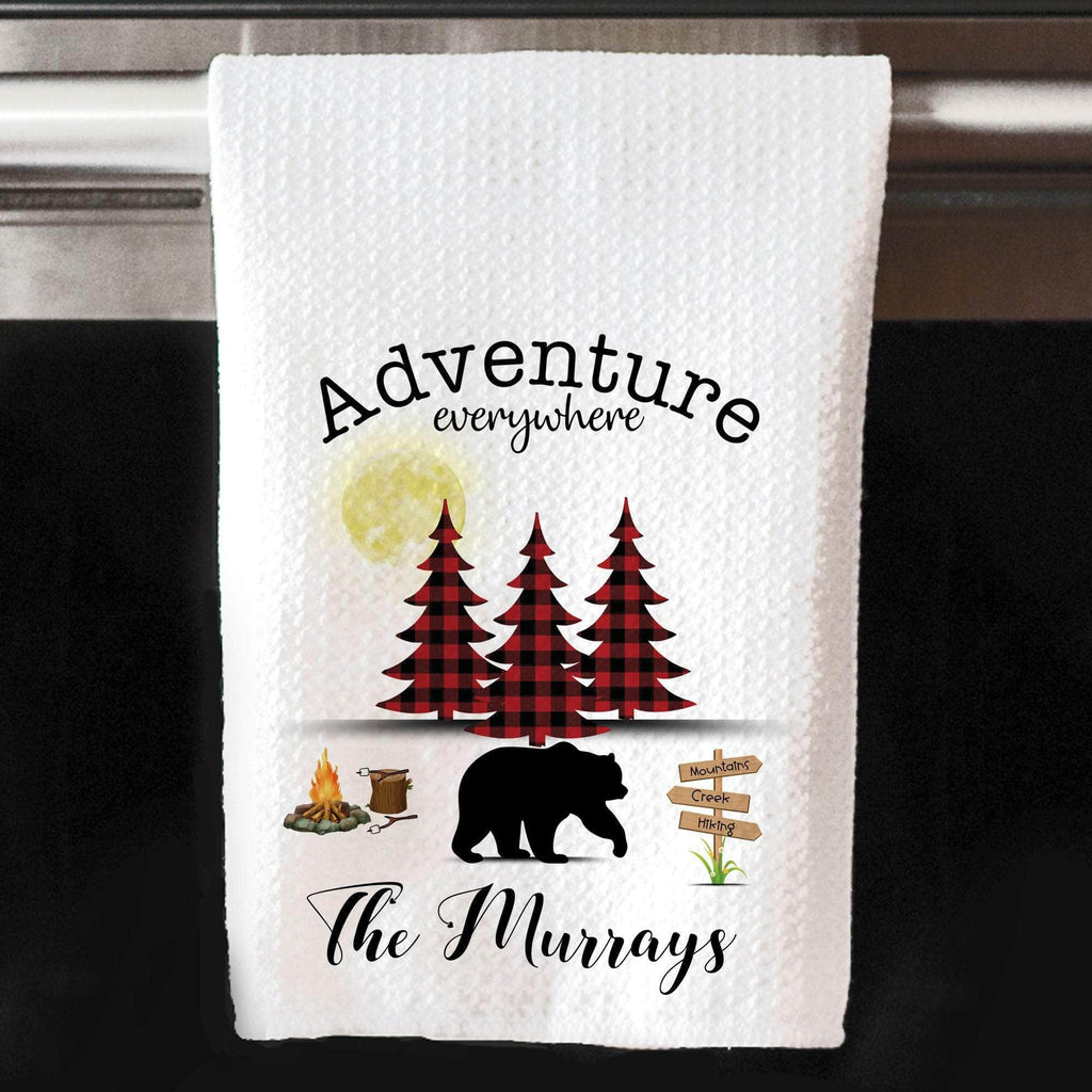 personalizedkreation-7068 Kitchen Towels/Decor Buffalo Plaid Bear Kitchen Towel | Personalized Kreation