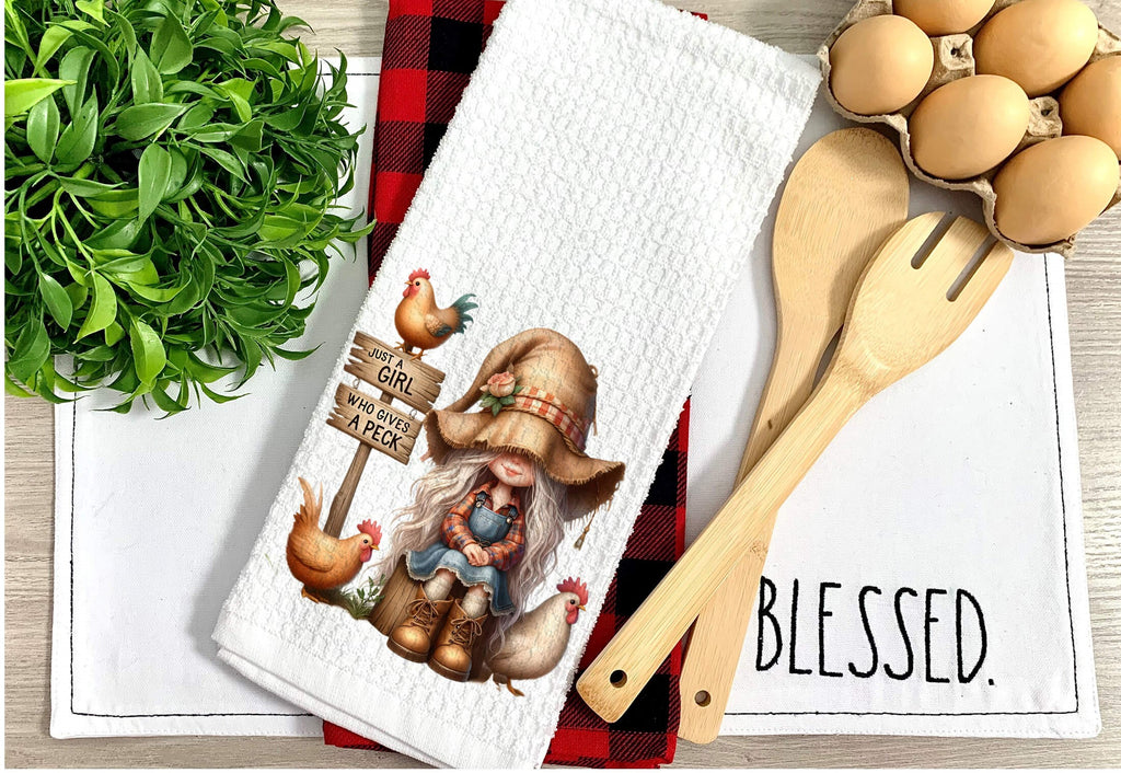 Charming Farmhouse Kitchen Towel - Rustic Home Decor - Cute Chicken Dish Towel