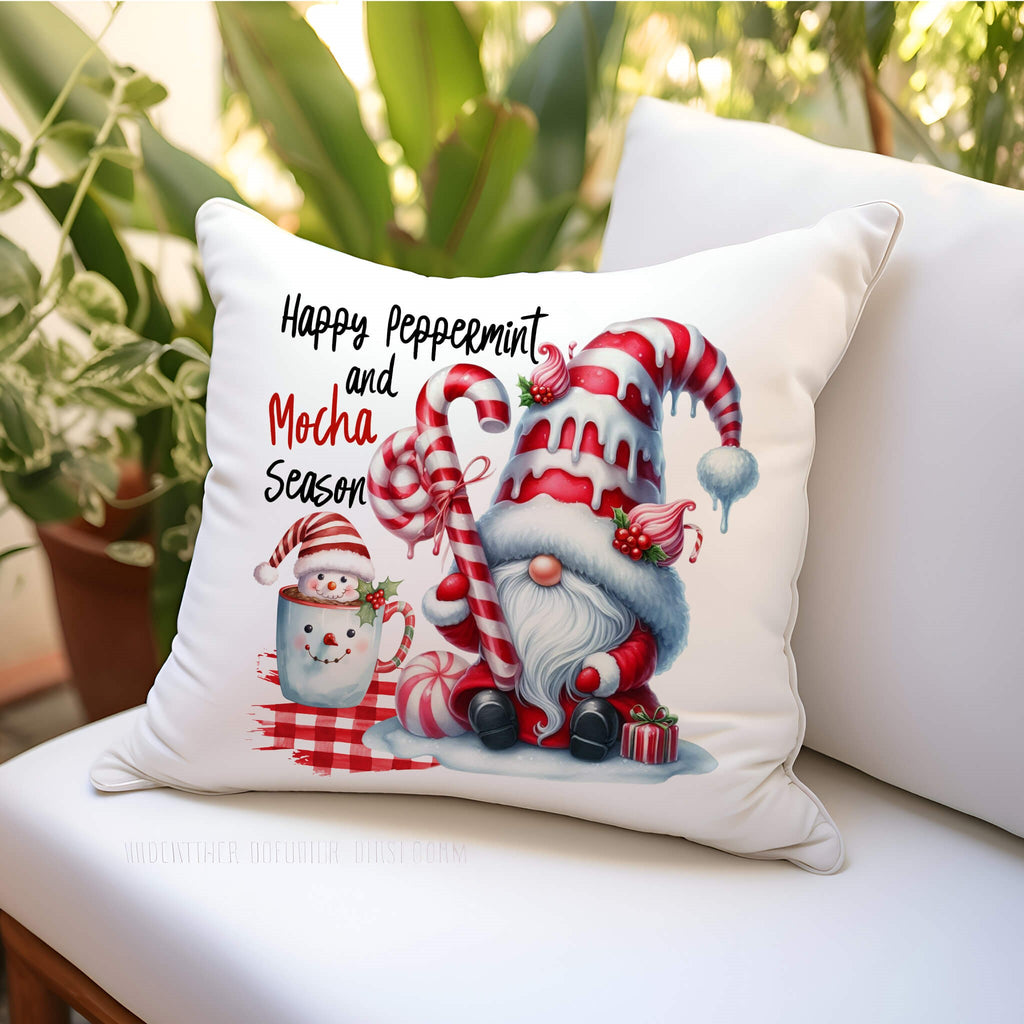 Holiday Gnome Pillow with Peppermint - Christmas Gnome Gift - Gnome Christmas Decor