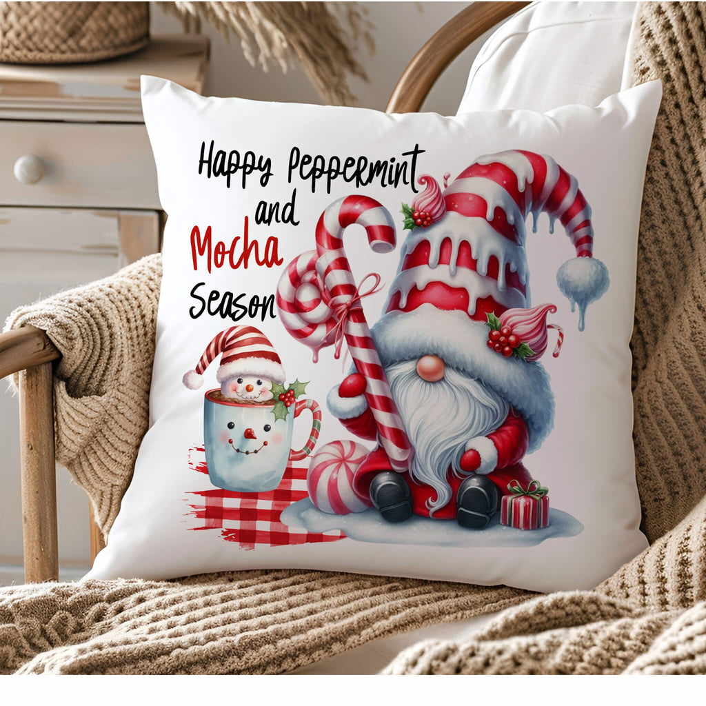 Holiday Gnome Pillow with Peppermint - Christmas Gnome Gift - Gnome Christmas Decor