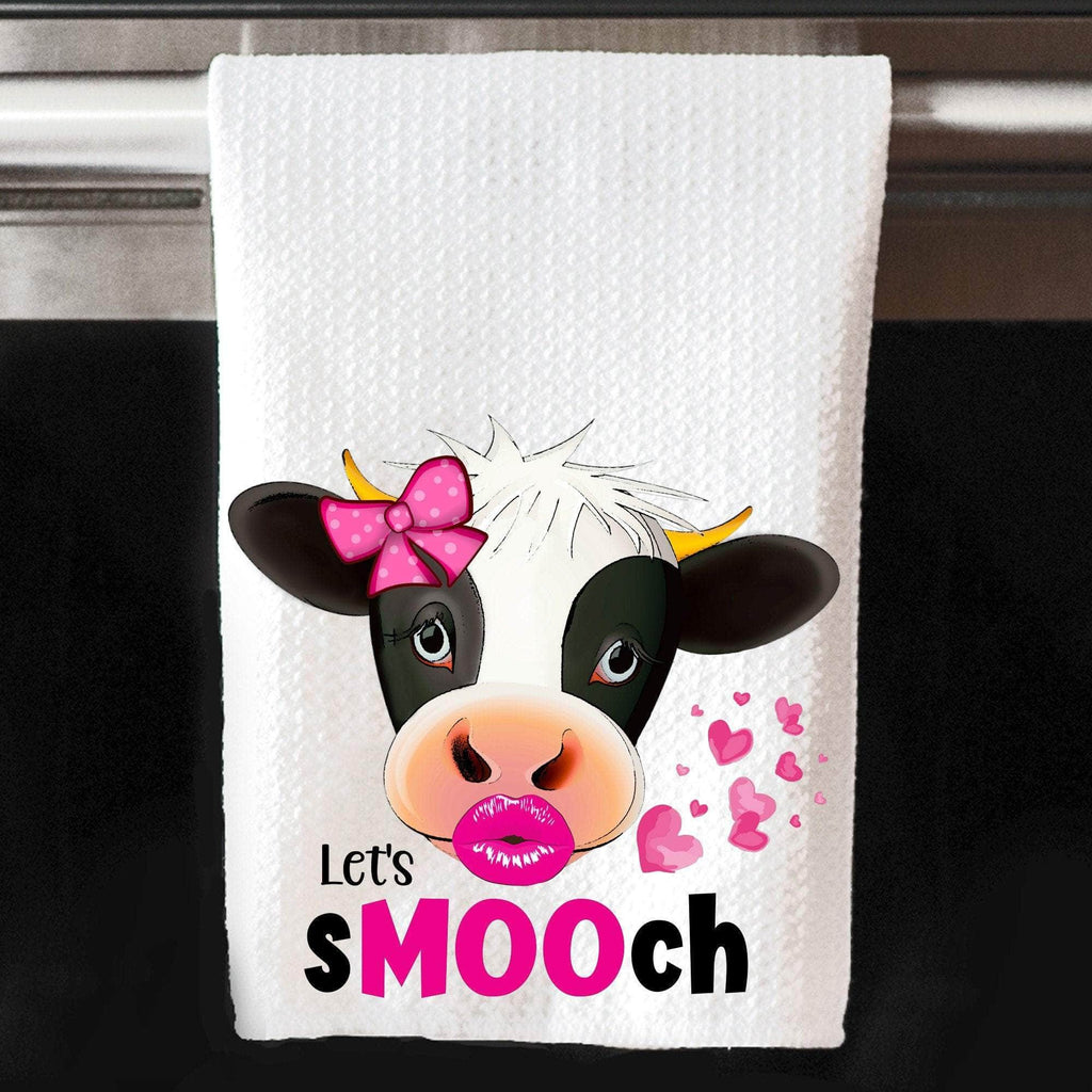 personalizedkreation-7068 Kitchen Towels/Decor Cow Valentines Kitchen Towel | Valentines Home Decor