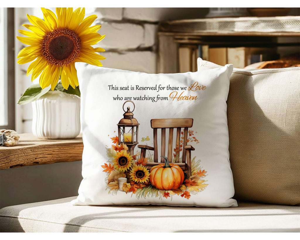 Memorial Throw Pillow Cover for Loved Ones Watching from Heaven | Fall Decor