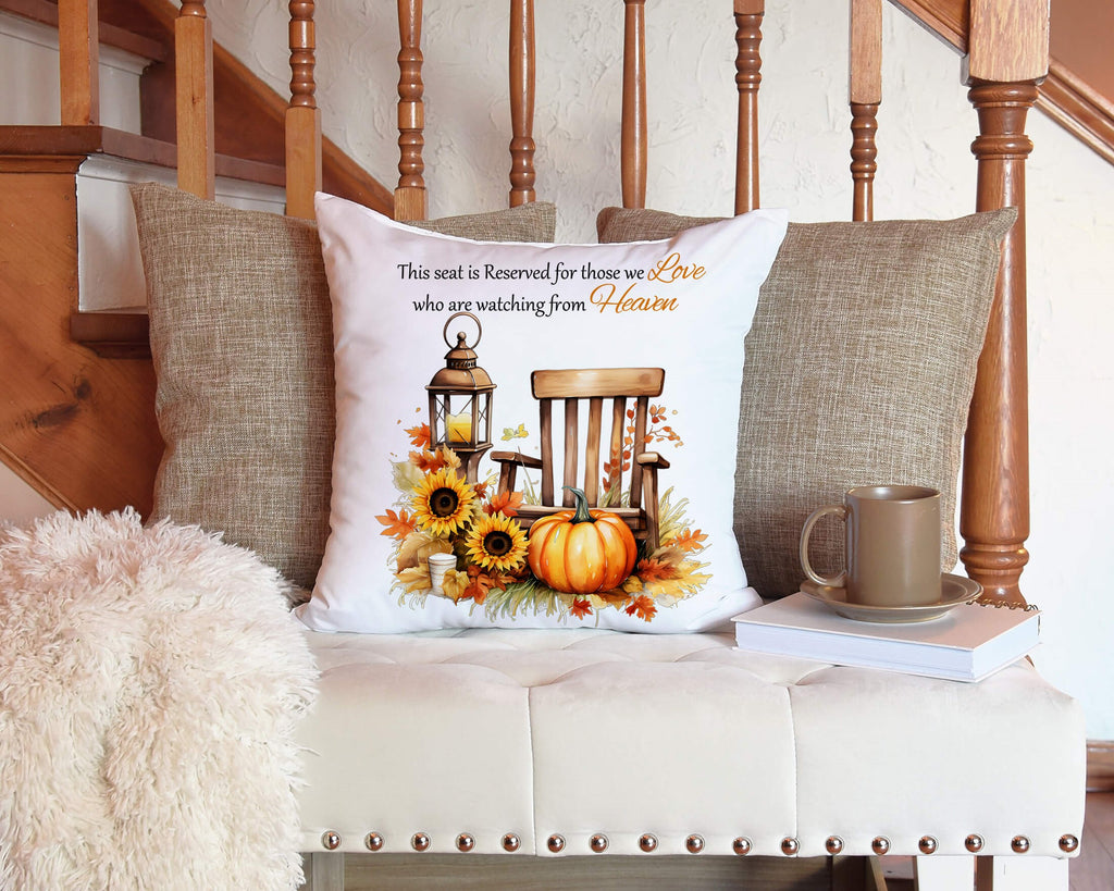 Memorial Throw Pillow Cover for Loved Ones Watching from Heaven | Fall Decor