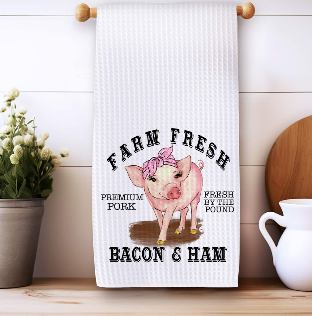 personalized kreation-Kitchen Towels/Decor Set of 2 Farmhouse Kitchen Towels | Cow Farm Fresh Milk