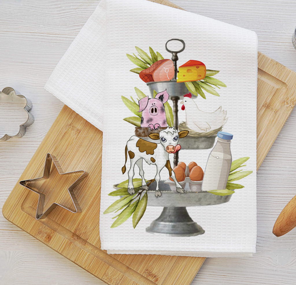 personalized kreation- Kitchen Towels/Decor Farmers Market Tiered Tray Kitchen Towel