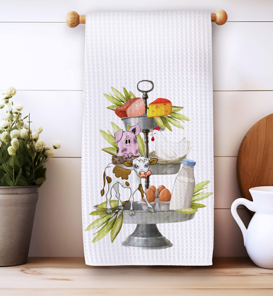 personalized kreation- Kitchen Towels/Decor Farmers Market Tiered Tray Kitchen Towel