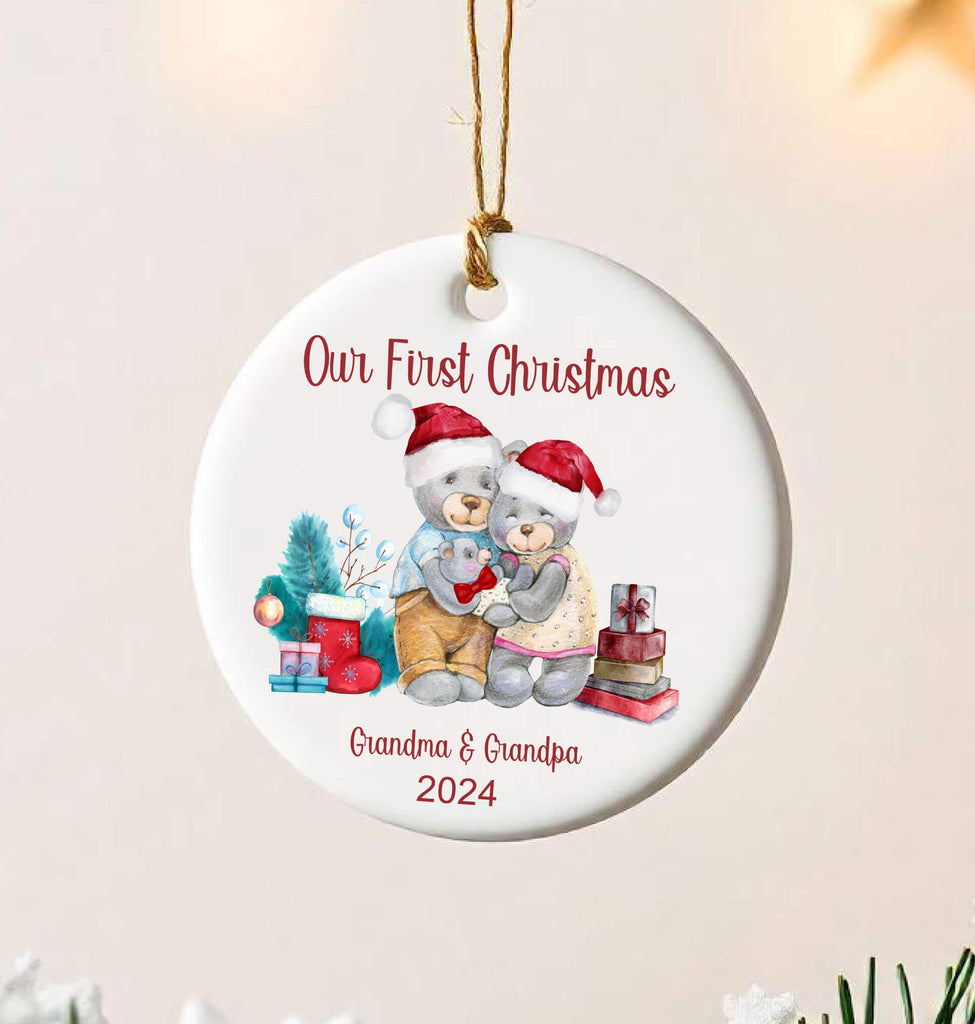 Personalized Our First Christmas Ornament 2024 | Custom Grandparents Keepsake Gift | Personalized Kreation