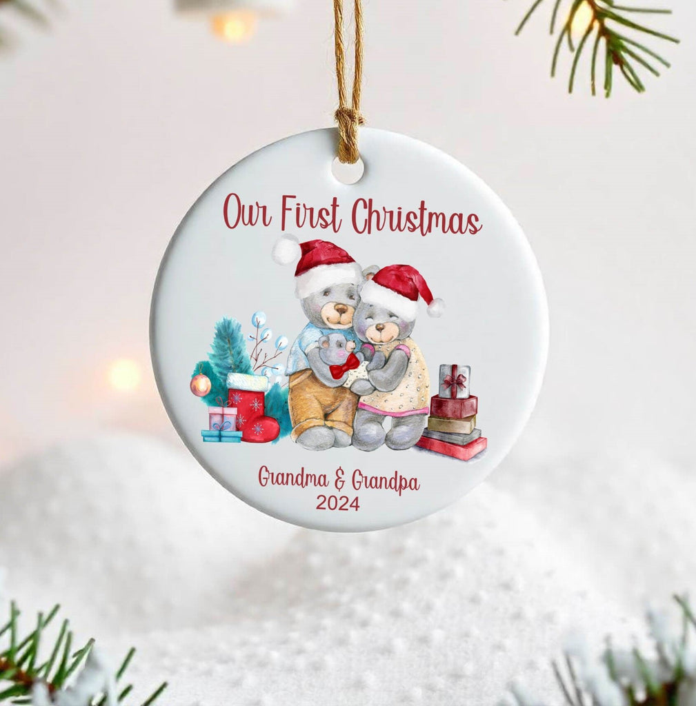 Personalized Our First Christmas Ornament 2024 | Custom Grandparents Keepsake Gift | Personalized Kreation