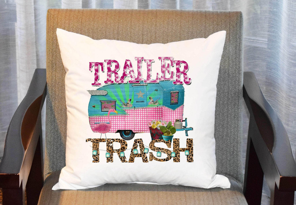 personalizedkreation-7068 Pillow Cover Funny Camping Trailer Pillow Cover | Personalized Kreation