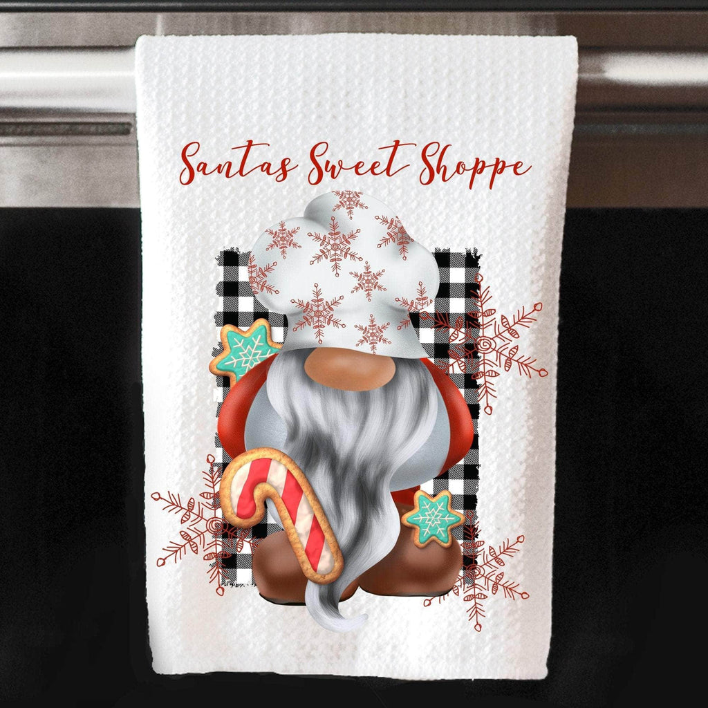 personalizedkreation-7068 Christmas Decor Santas Sweet Shoppe Gnome Baker Christmas Towel | Personalized Gnome Towel