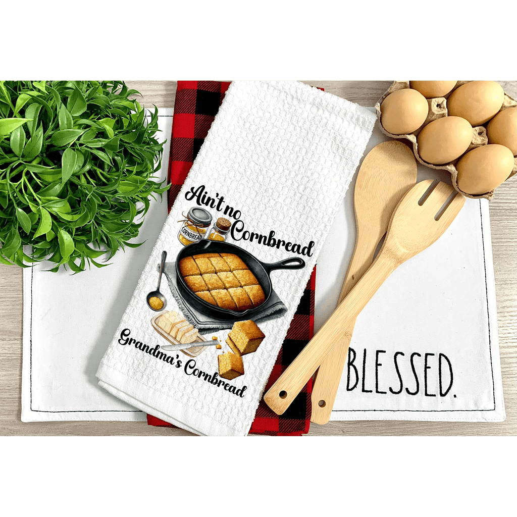 Grandma's Cornbread Kitchen Towel - Rustic Decor Gift - Cute Cornbread Dishcloth