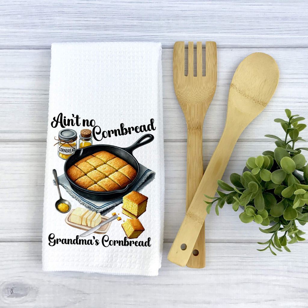 Grandma's Cornbread Kitchen Towel - Rustic Decor Gift - Cute Cornbread Dishcloth