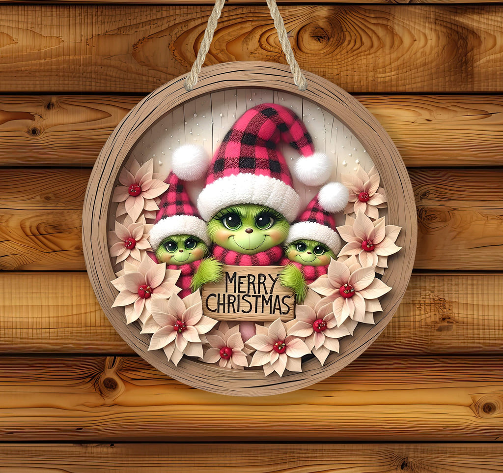 Merry Christmas Troll Cute Door Hanger | Holiday Decor | Holiday Troll Holiday Sign