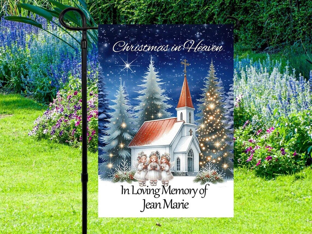 Personalized Christmas in Heaven Garden Flag | Sympathy Gift | Cemetery Decorations  - Personalized Kreation