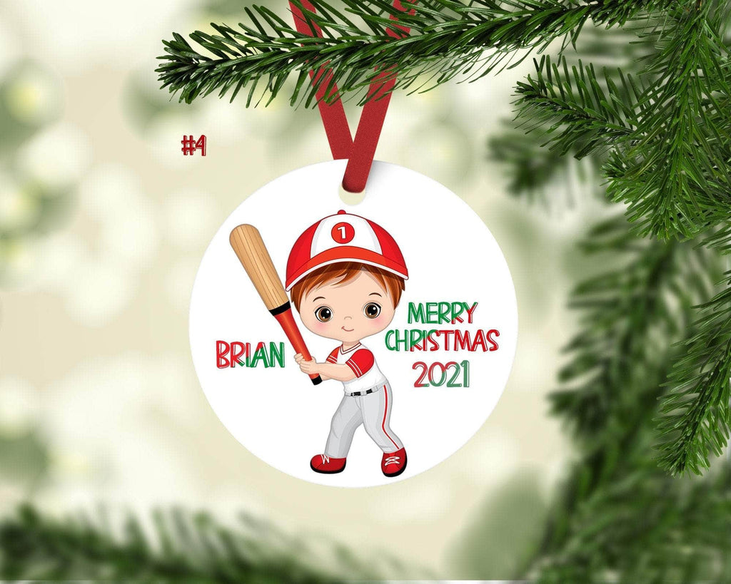 personalizedkreation-7068 Ornament #4 Red Hair Personalized Baseball Ornament | Ornament For Kids | Gifts For Children