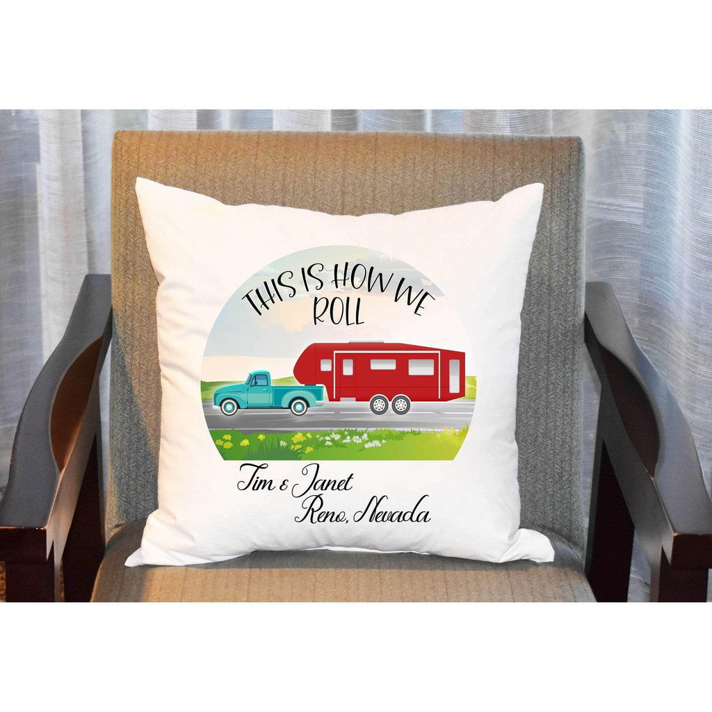 personalizedkreation-7068 Camping 5th Wheel Cover Personalized Camping Pillow Cover | Trailer Camping Pillow | 5th Wheel Pillow,