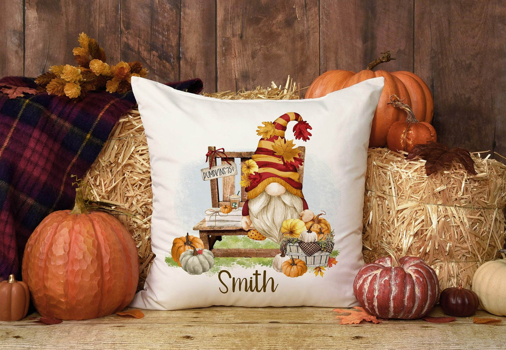 personalizedkreation-7068 Pillow Cover Blank Personalized Fall Gnome | Welcome Pillow Cover | Autumn Gnome Pillow