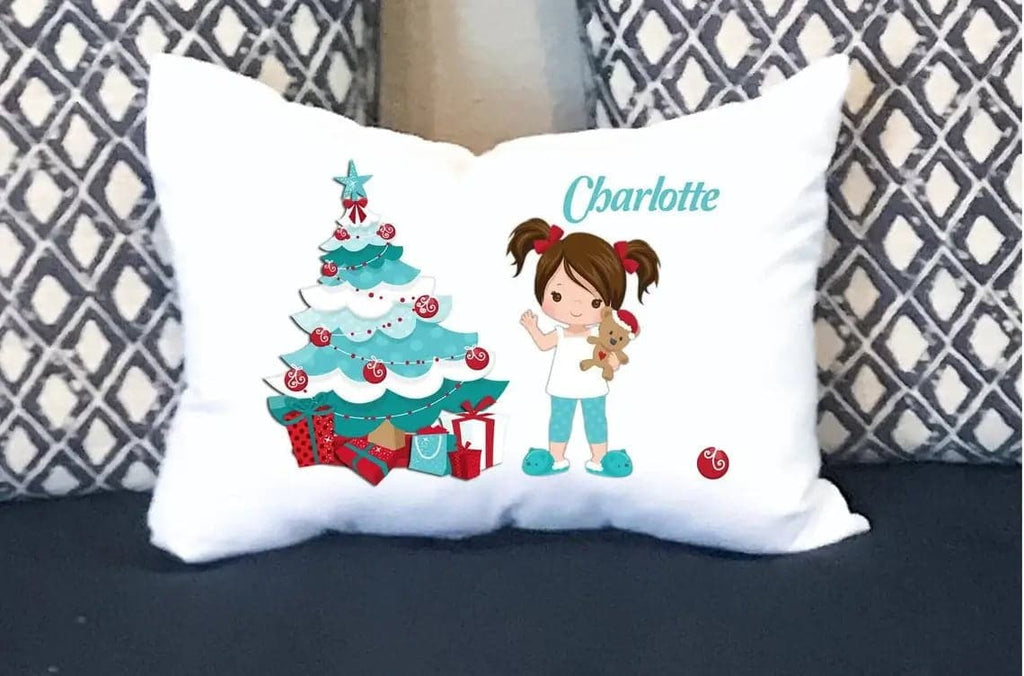 Personalized Kreation Christmas Decor Christmas Morning Girl Pillowcase | Personalized Pillow | Customize Holiday Pillowcase