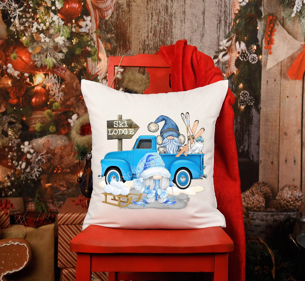 personalizedkreation-7068 Christmas Decor Gnome Christmas Pillow Cover | Gnome Ski Lodge Pillow Cover