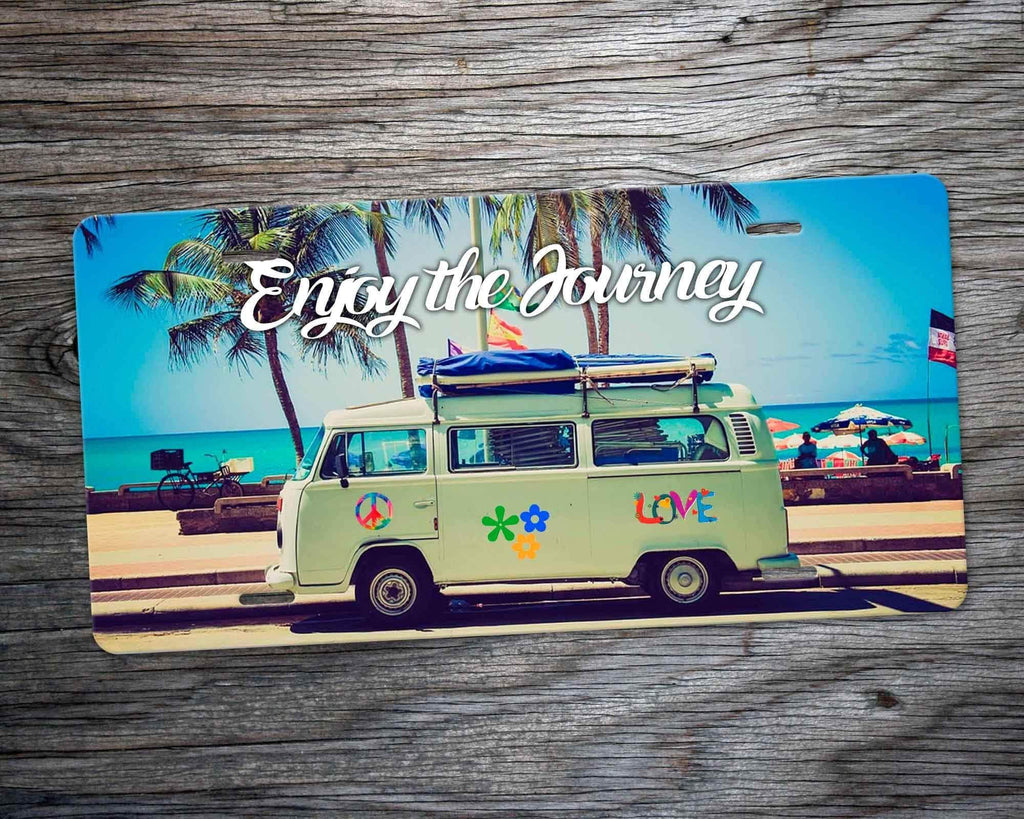 personalizedkreation-7068 License Plate Enjoy The Ride Hippy License Plate | Personalized Kreation