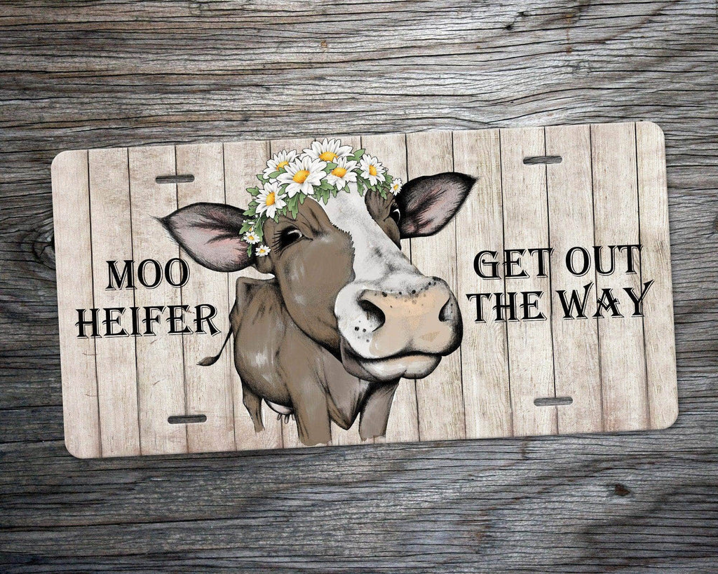 personalizedkreation-7068 License Plate Moo Bitch / Daisy Cow Personalized Cow License Plate | Front Cow Car Tag | Farm Auto Decor | Car Accessories