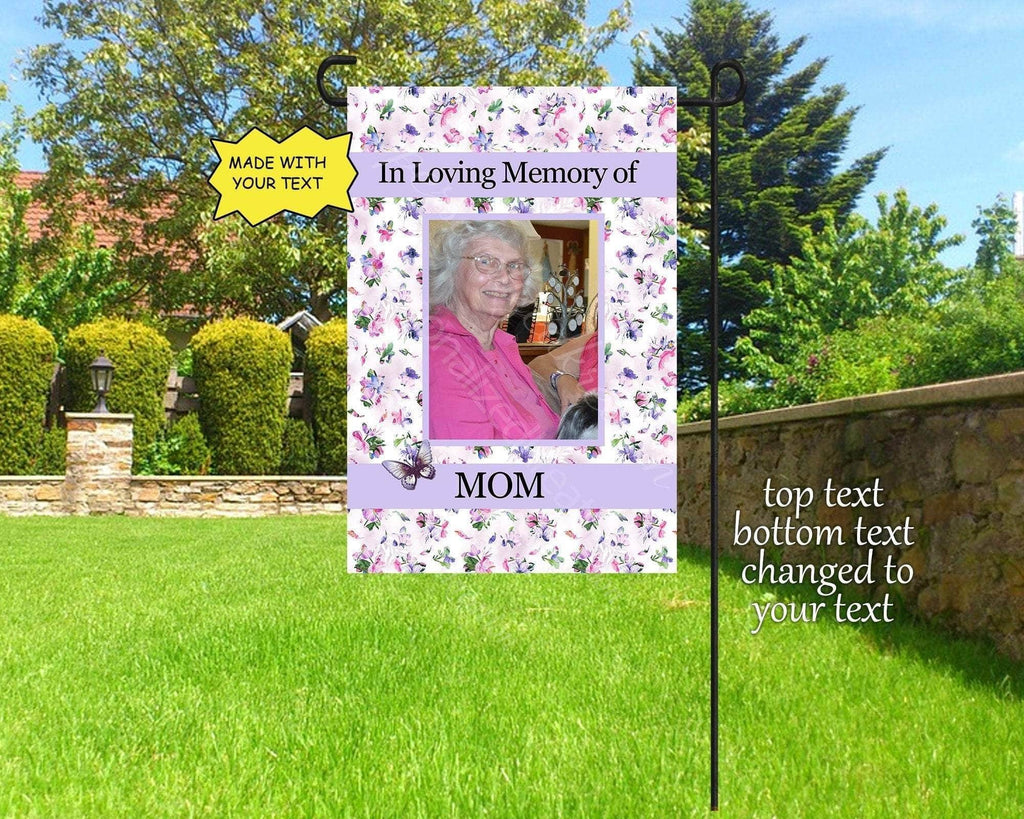 personalizedkreation-7068 memorial flag 12X18&quot; 1 sided In Loving Memory Flag Personalized Memorial Flag | Cemetery Decoration