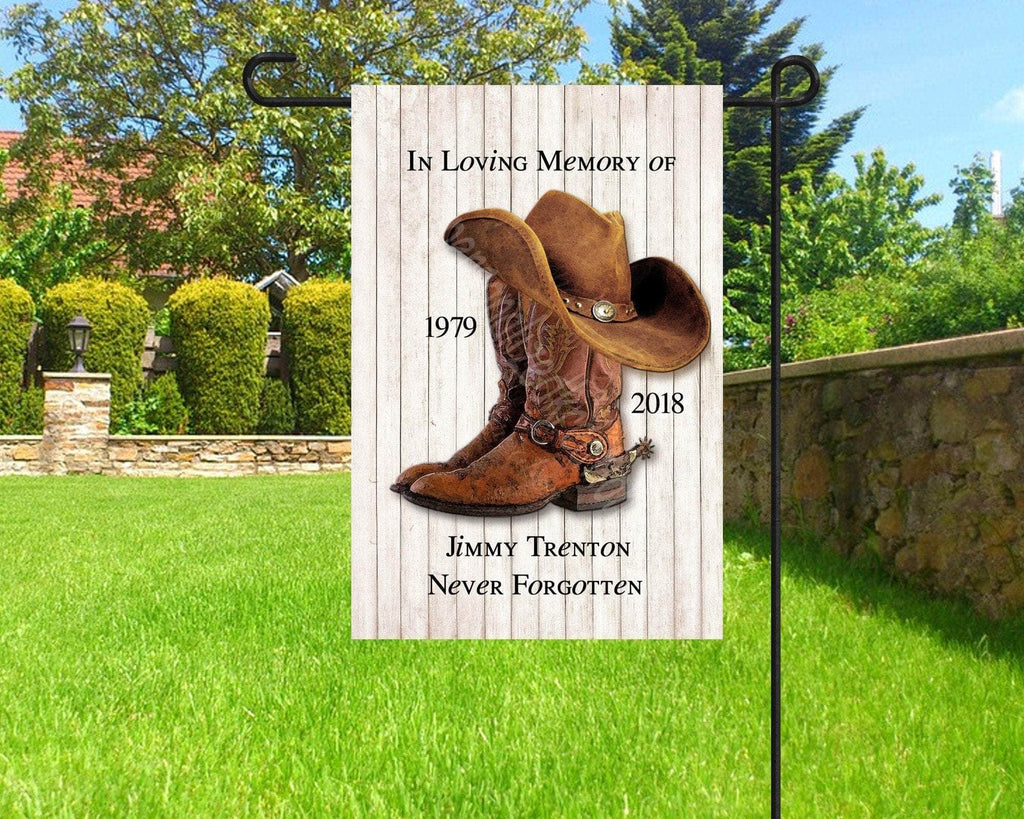 personalizedkreation-7068 Memorial Flags 12X18 1 SIDED / Without Photo Photo Memorial Flag | Personalized In Memory Flag | Western Sympathy Flag