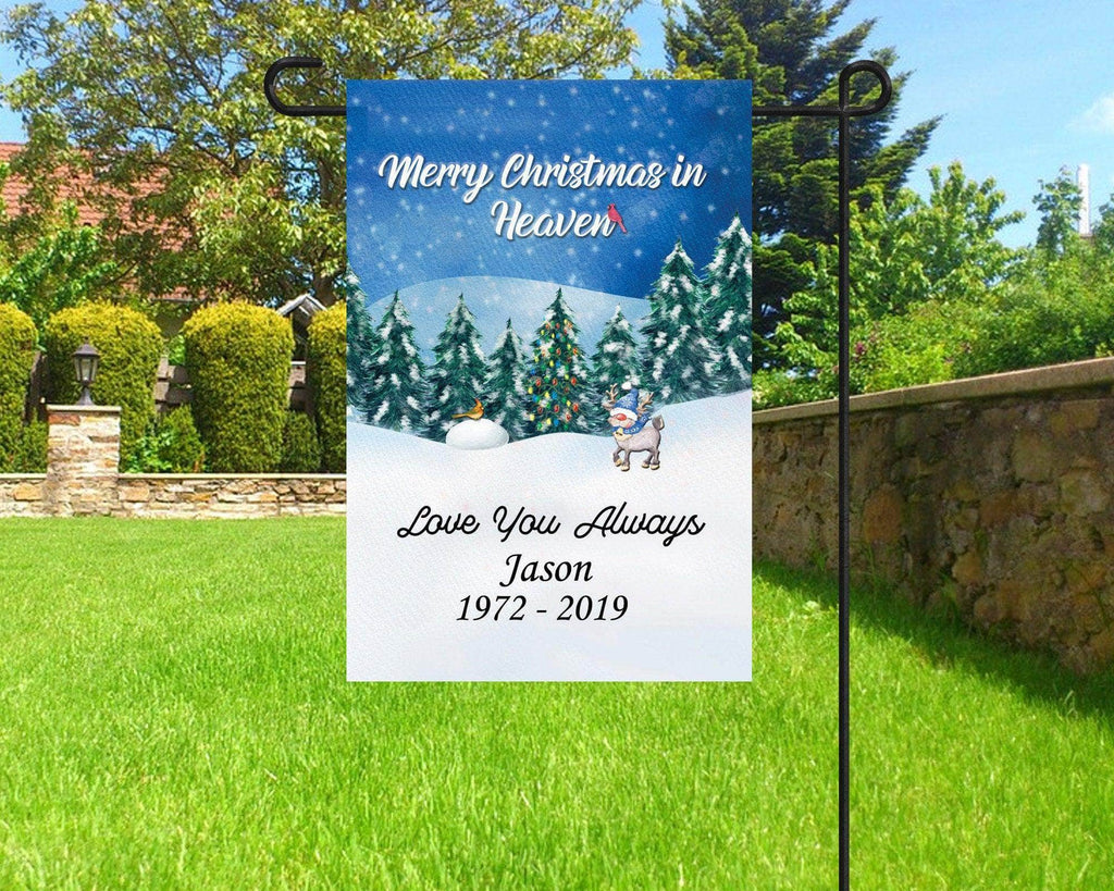 personalizedkreation-7068 Memorial Flags 12X18 1SIDED / WITHOUT PHOTO Christmas Personalized Memorial Flag | Remembrance Garden Flag
