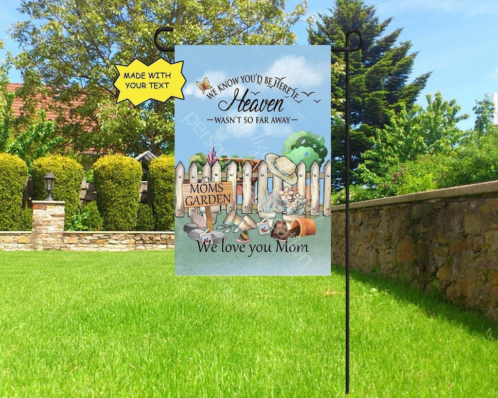 personalizedkreation-7068 Memorial Flags Personalized Memorial Flag | Gardening in Heaven Flag |  Cemetery Decorations