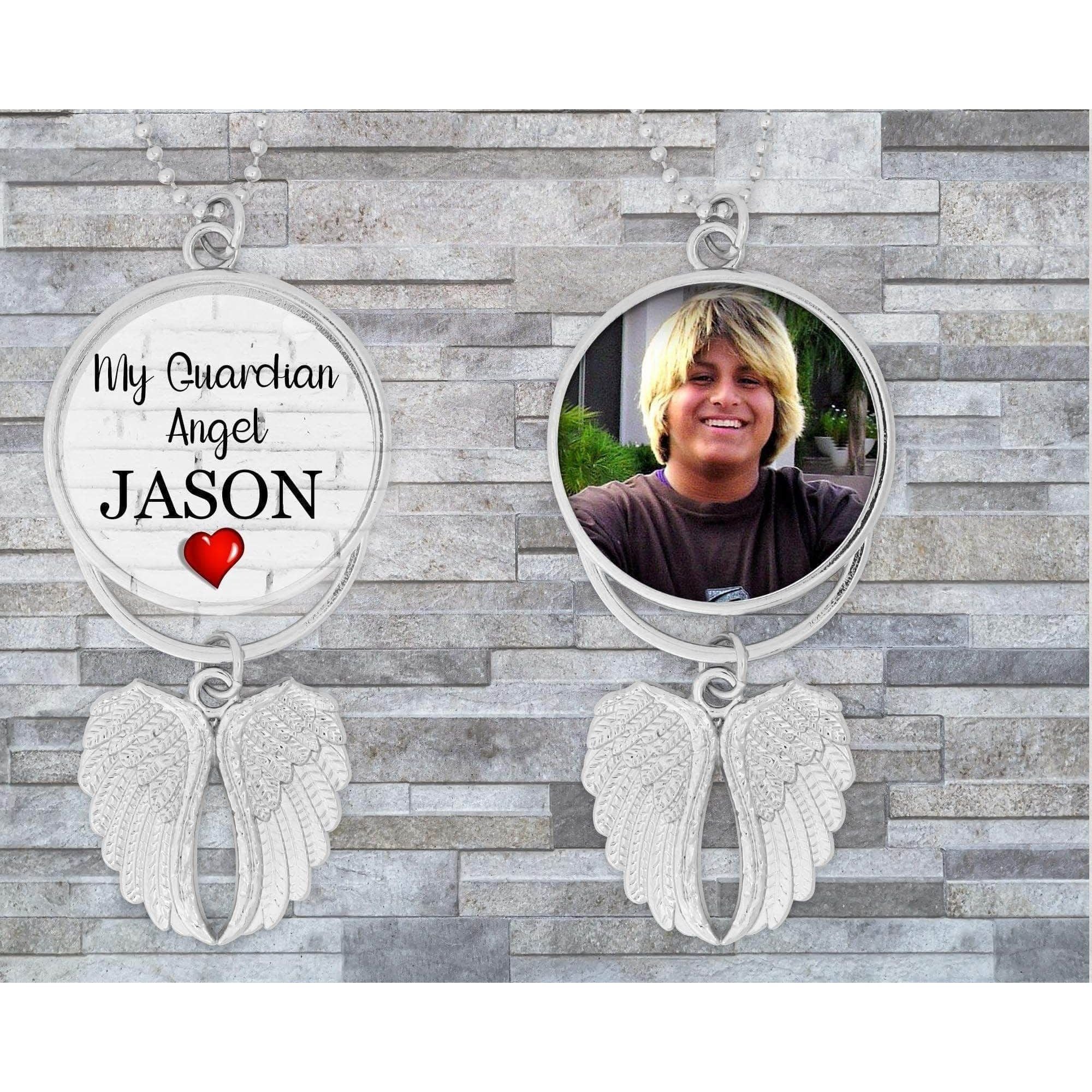 Guardian Angel Personalized Car Charm Angel Wing Photo Car Charm