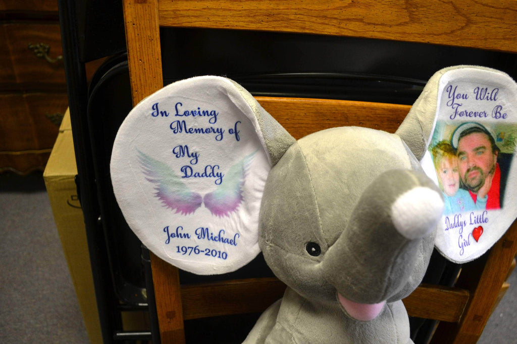 personalizedkreation-7068 Memorial Flags Personalized In Memory Photo Elephant | Customize Memorial Photo Elephant