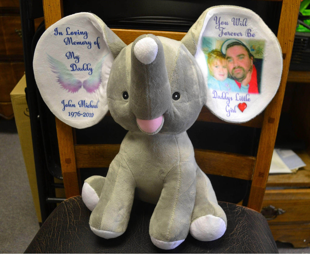 personalizedkreation-7068 Memorial Flags Personalized In Memory Photo Elephant | Customize Memorial Photo Elephant