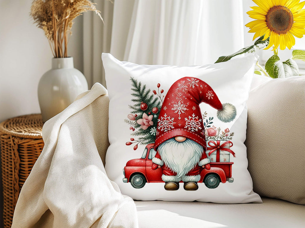 Gnome Christmas Throw Pillow | Holiday Home Decor | Christmas Gift | Gnome Lover Gift | Personalized Kreation