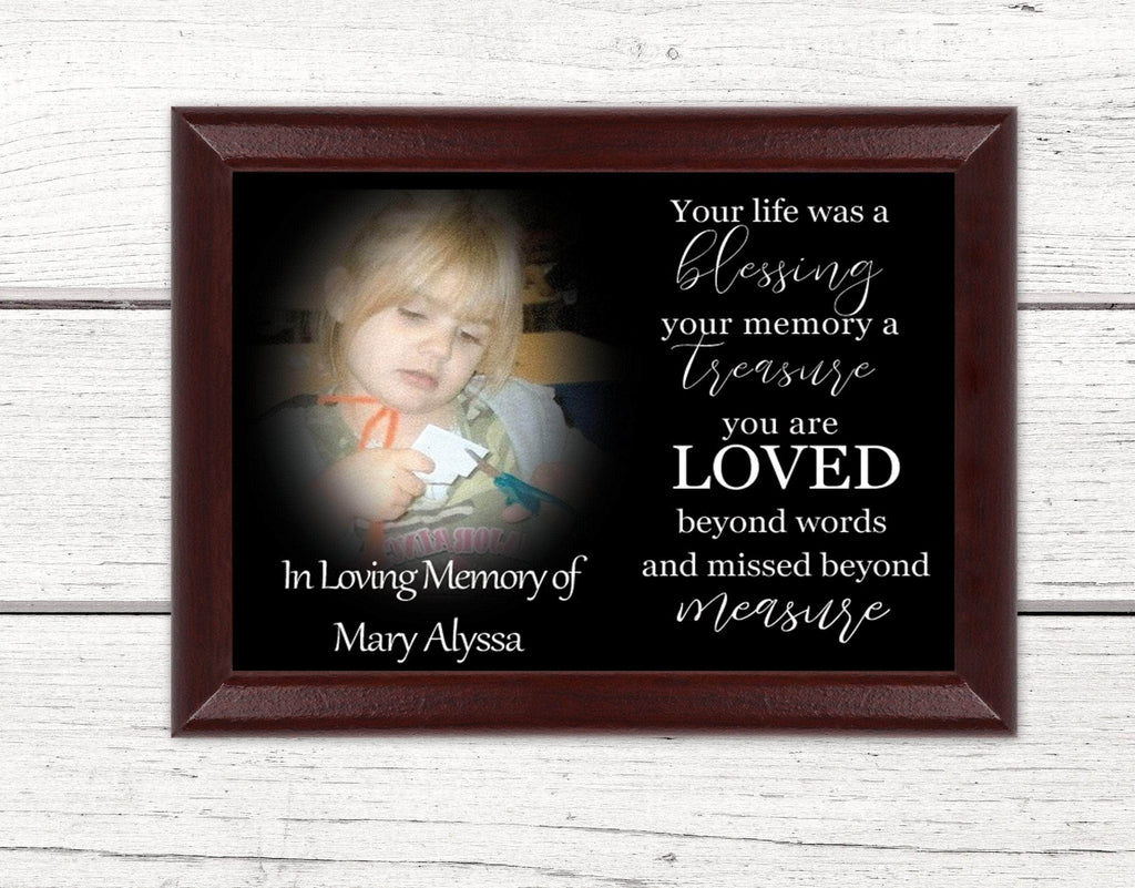 personalizedkreation-7068 Memorial Flags Personalized Memorial Plaque | Photo In Memory Sympathy Plaque