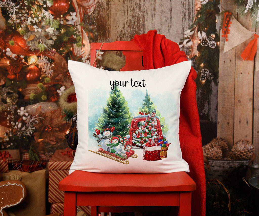 personalizedkreation-7068 Christmas Decor Personalized Snowman Christmas Pillow Cover | Winter Pillow Cover | Christmas Decor