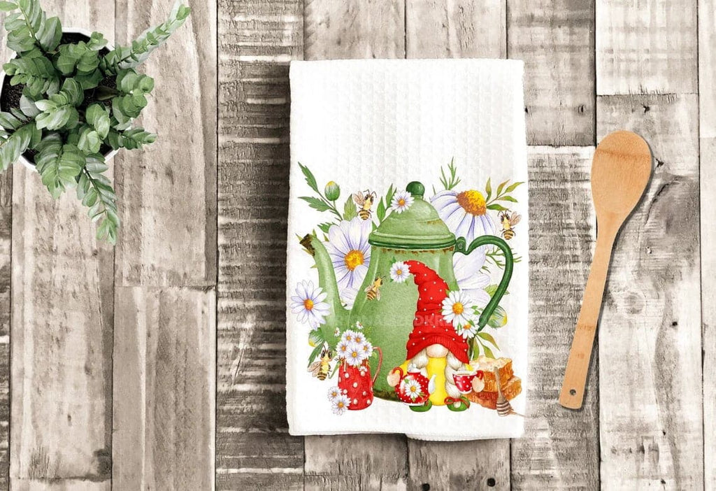 Personalized Kreation Kitchen Towels/Decor Personalized Teapot Kitchen Towel | Whats The Tea Dish Cloth | Gnome Kitchen Decor
