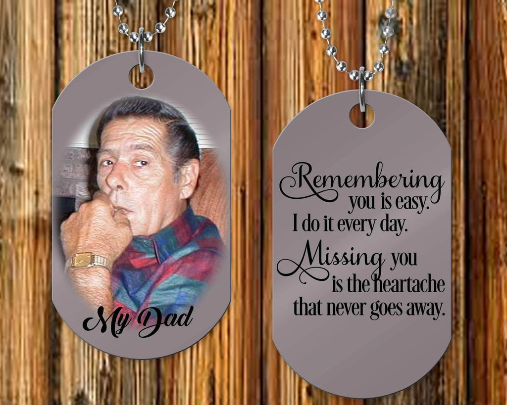 personalizedkreation-7068 Jewelry Necklace Photo Memorial Dogtag Necklace | In Memory Photo Dog Tag