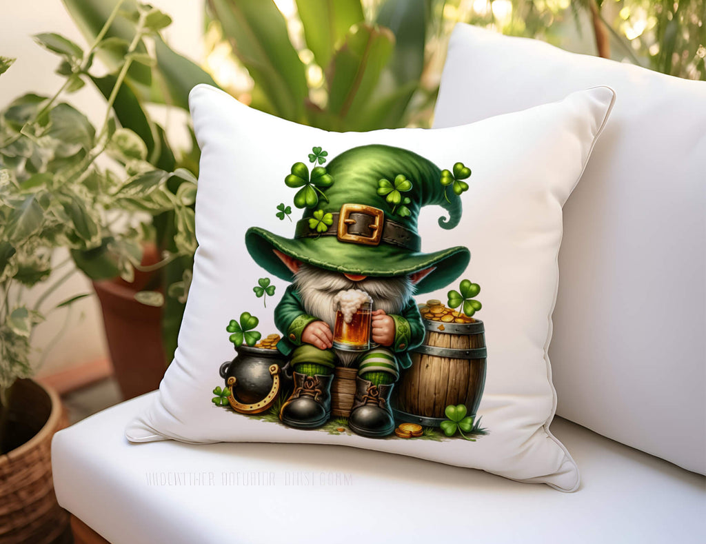 St. Patrick’s Day Gnome Pillow – Festive Irish Decor, Lucky Leprechaun Cushion, Shamrock Throw Pillow, Green Holiday Home Accent, St. Paddy’s Day Celebration Pillow, Cozy Farmhouse Decor - Personalized Kreation