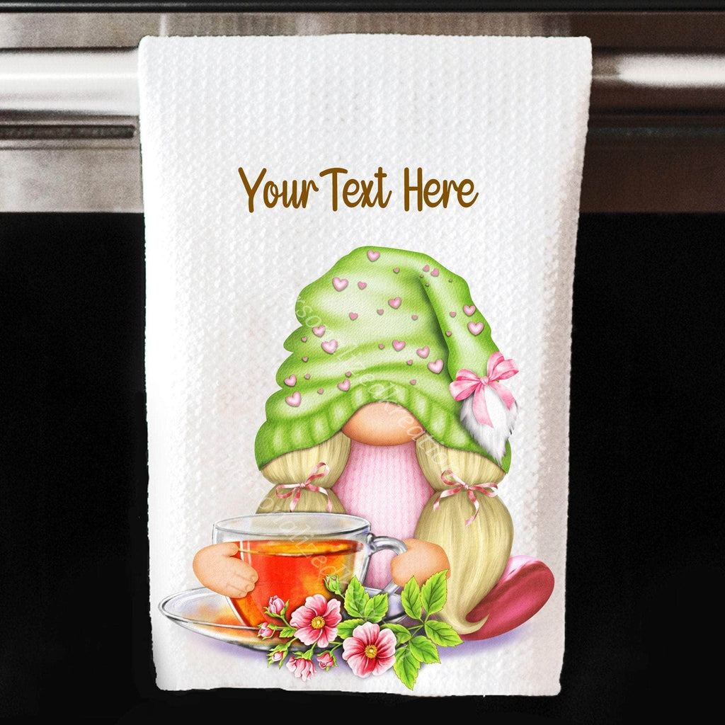 personalizedkreation-7068 Kitchen Towels/Decor your text towel Tea Gnome Kitchen Towel | Sweet Tea Dish Cloth | Gnome Kitchen Decor