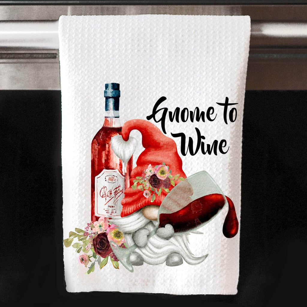 personalizedkreation-7068 Kitchen Towels/Decor Gnome to wine Wine Gnome Kitchen Towel | Wine Kitchen Towel | Gnome Kitchen Decor